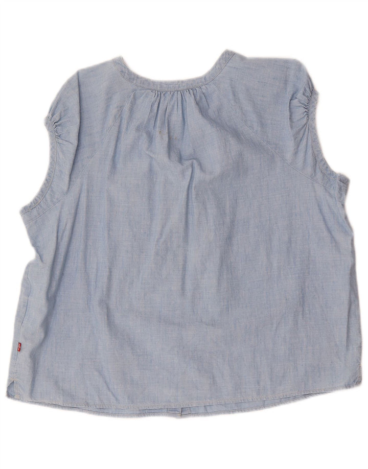 Bluză cămașă supradimensionată pentru femei Levi's UK 16, mare, albastru, bumbac