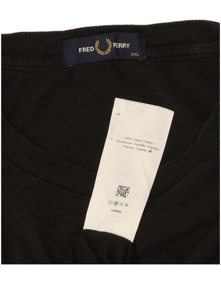 Tricou grafic pentru bărbați FRED PERRY Top 2XL bumbac negru