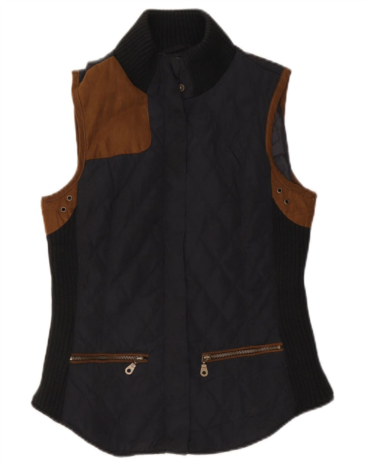 Gilet matlasat pentru femei Zara UK 12 Medium Black Colorblock Poliester