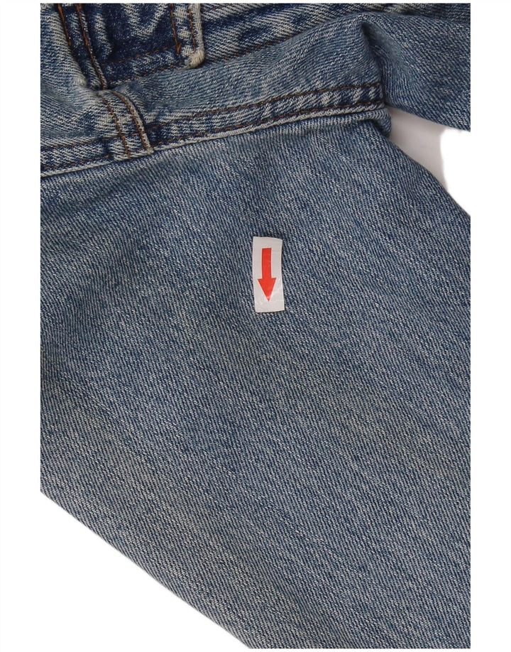 Jachetă de denim crop VINTAGE pentru femei UK 14 Medium Blue