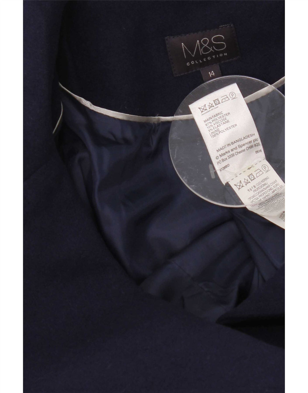 Palton pentru femei Marks & Spencer UK 14 Medium Bleumarin Poliester