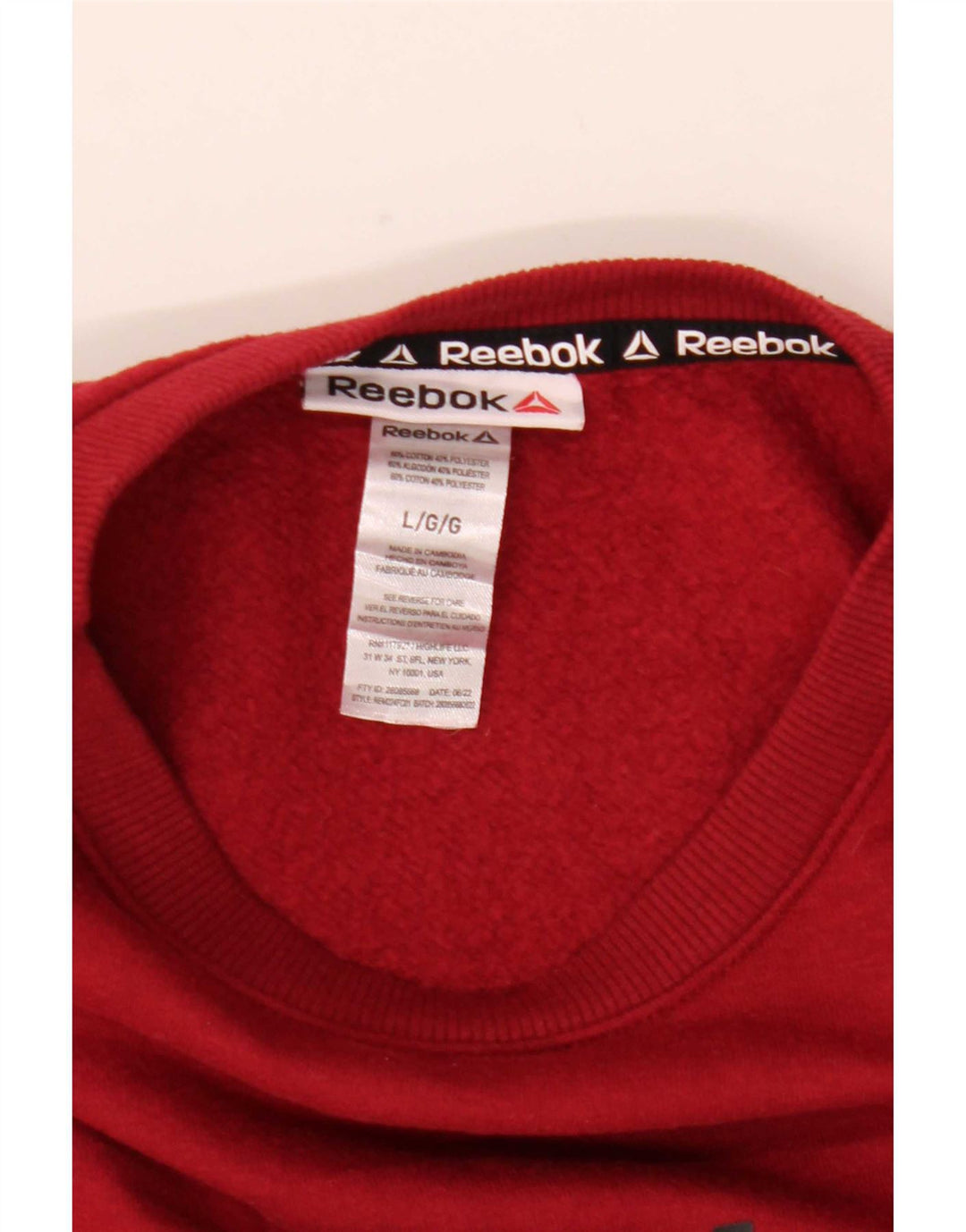 Hanorac grafic pentru bărbați Reebok Jumper mare, roșu, bumbac