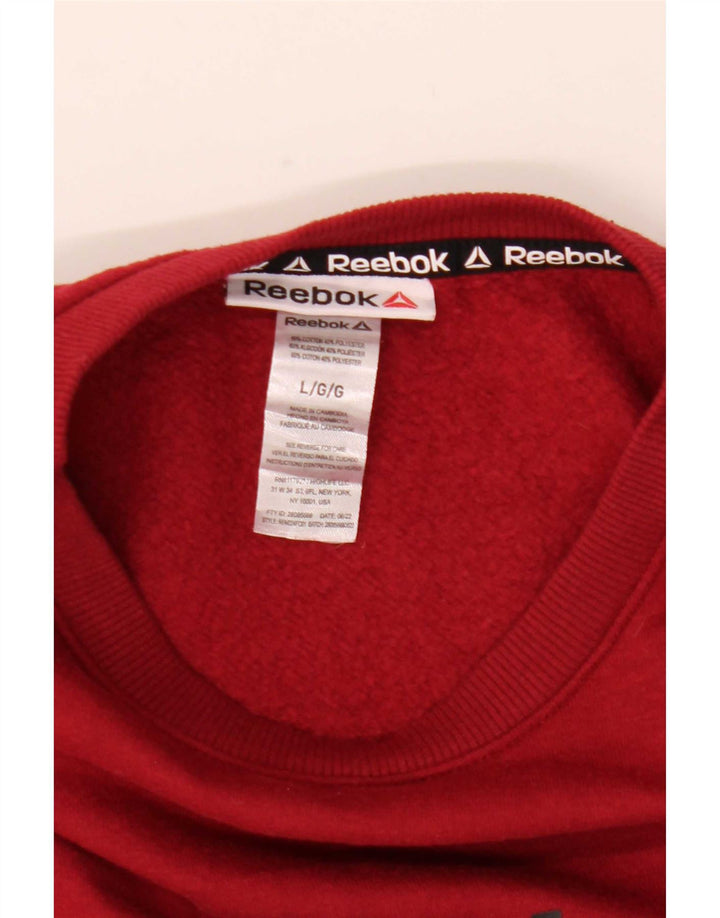 Hanorac grafic pentru bărbați Reebok Jumper mare, roșu, bumbac