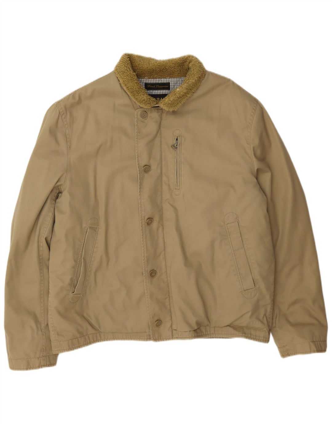 Jachetă de vânt pentru bărbați French Connection UK 42 XL bumbac bej