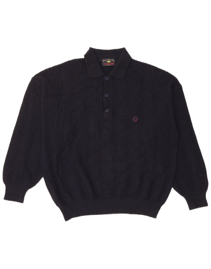 Il Granchio Pulover pentru bărbați cu gât polo mare, bleumarin