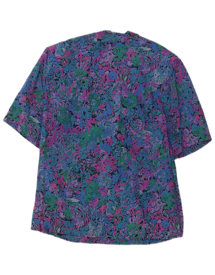 VINTAGE Bluză Femei Top UK 12 Medium Multicolor Floral