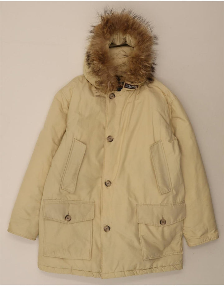Jachetă parka căptușită cu glugă pentru bărbați Woolrich UK 38 Bej mediu