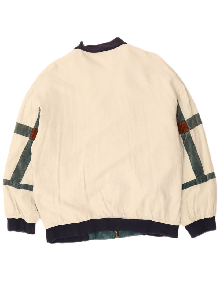 Jachetă Bomber VINTAGE pentru bărbați, cu tăiere lentă, UK 36, mică, alb negru