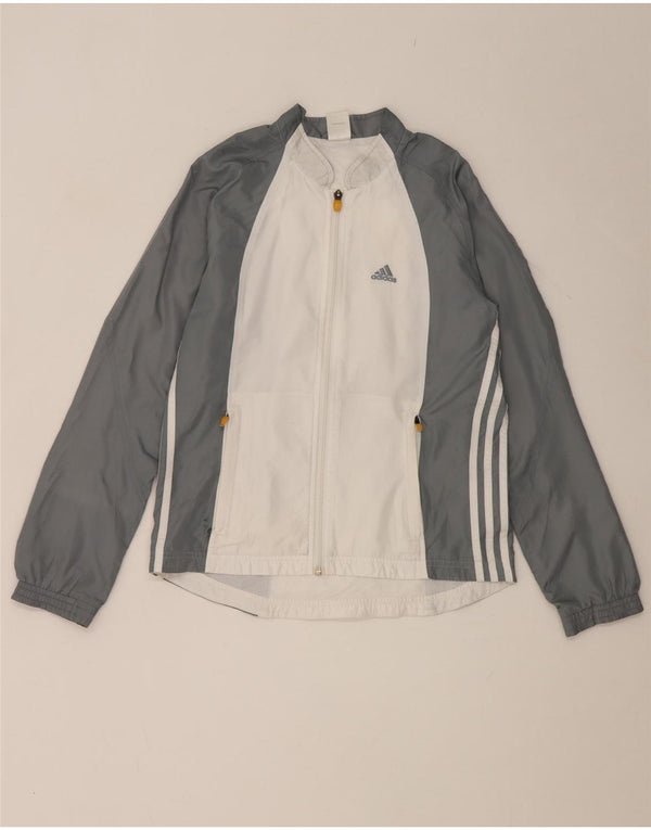 Jachetă de top pentru trening Adidas pentru femei UK 10 Small, gri Colorblock