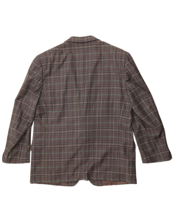 Gianluca Lorenzi Jachetă pentru bărbați cu 2 nasturi IT 56 3XL Lână cu carouri gri