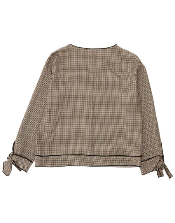 Bluză cu mânecă lungă pentru femei Zara UK 10 mic gri Houndstooth