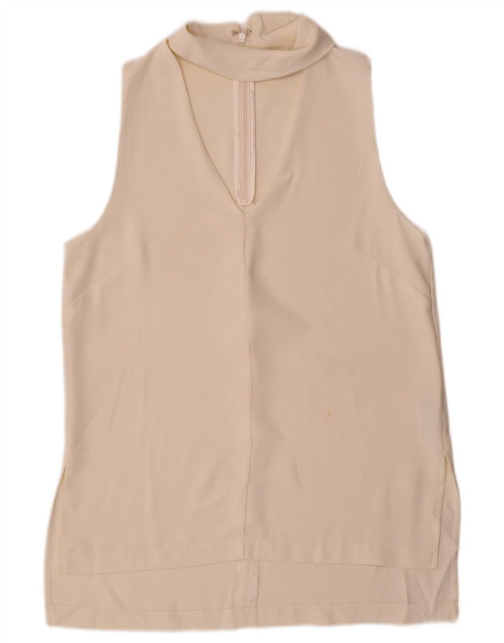 Bluză fără mâneci Topshop pentru femei Top UK 10 Poliester alb negru