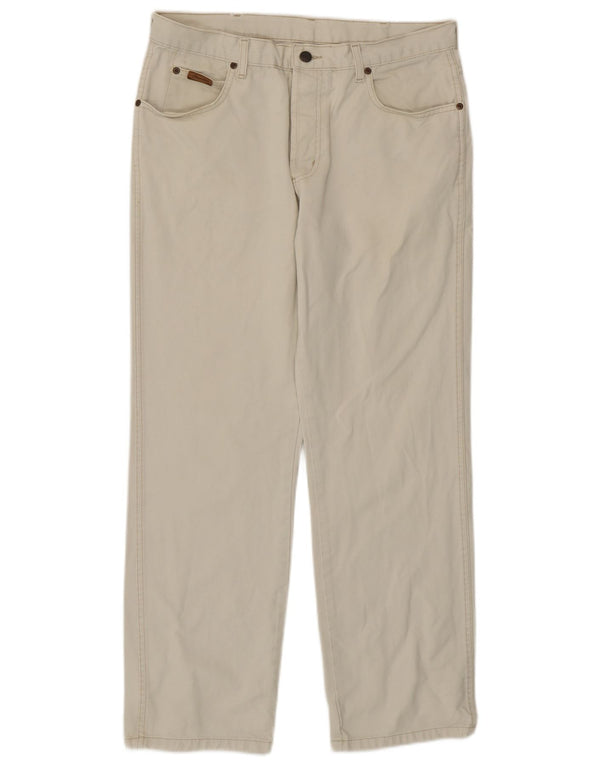 Blugi drepti pentru bărbați Wrangler W34 L30 bumbac alb