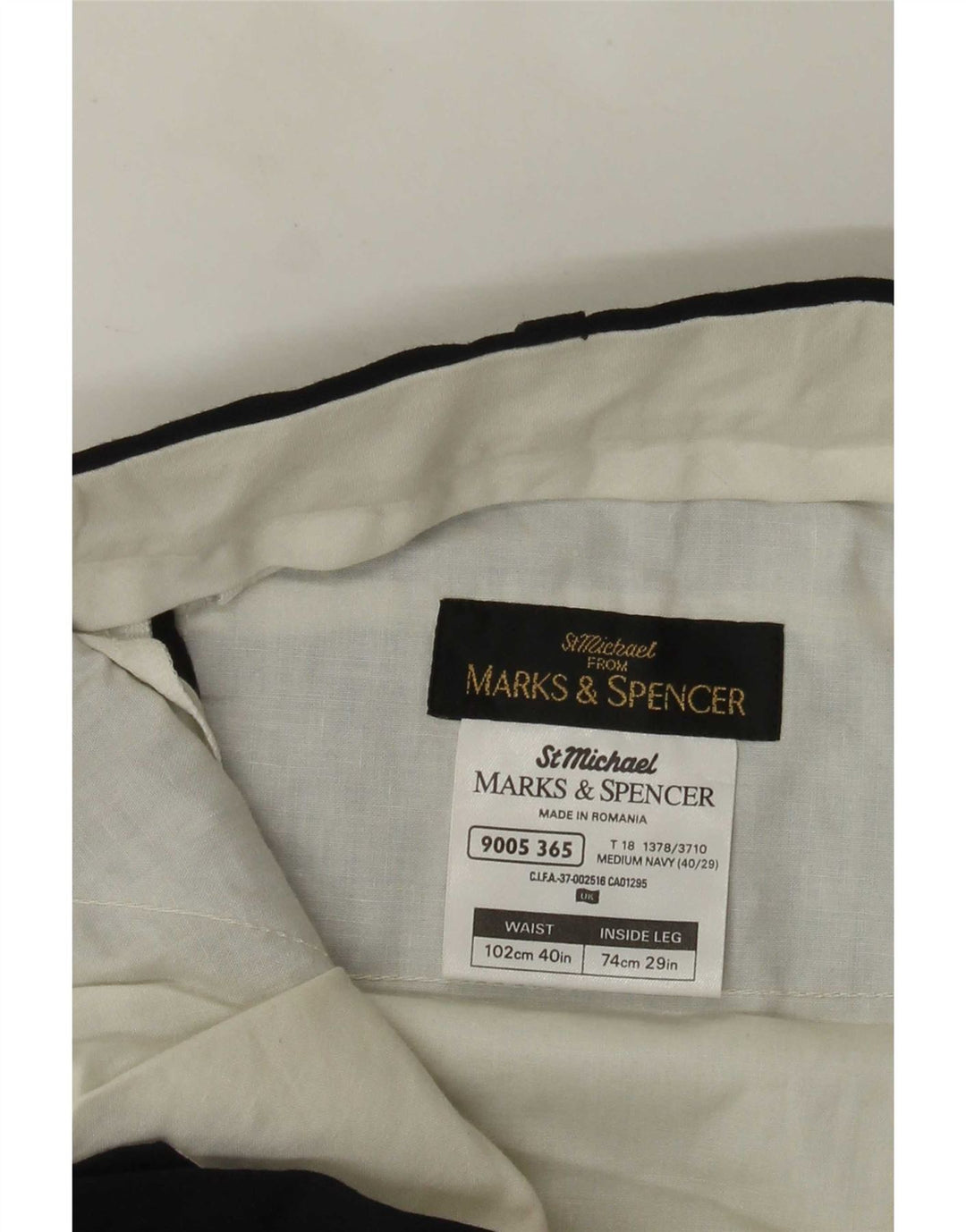 Marks & Spencer Pantaloni drepți pentru bărbați L40 L29 Poliester bleumarin