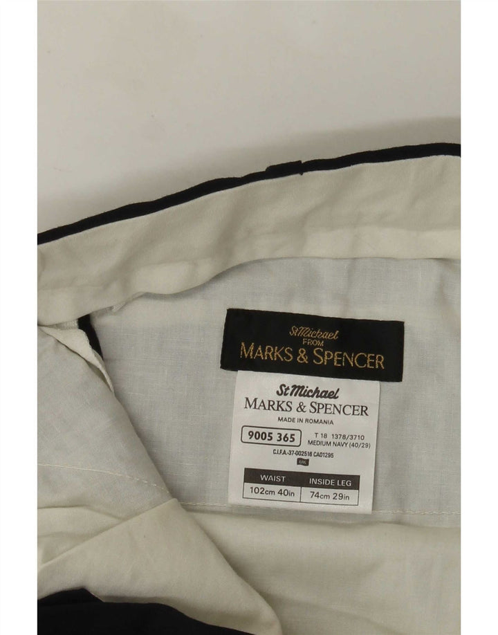 Marks & Spencer Pantaloni drepți pentru bărbați L40 L29 Poliester bleumarin