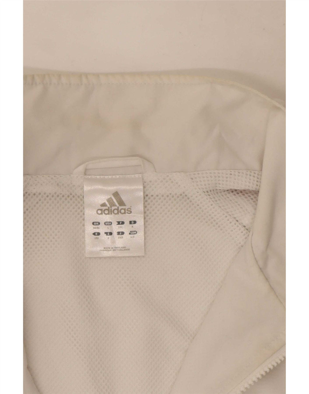 Jachetă de trening pentru bărbați Adidas UK 44/46, mare, alb, poliester color bloc