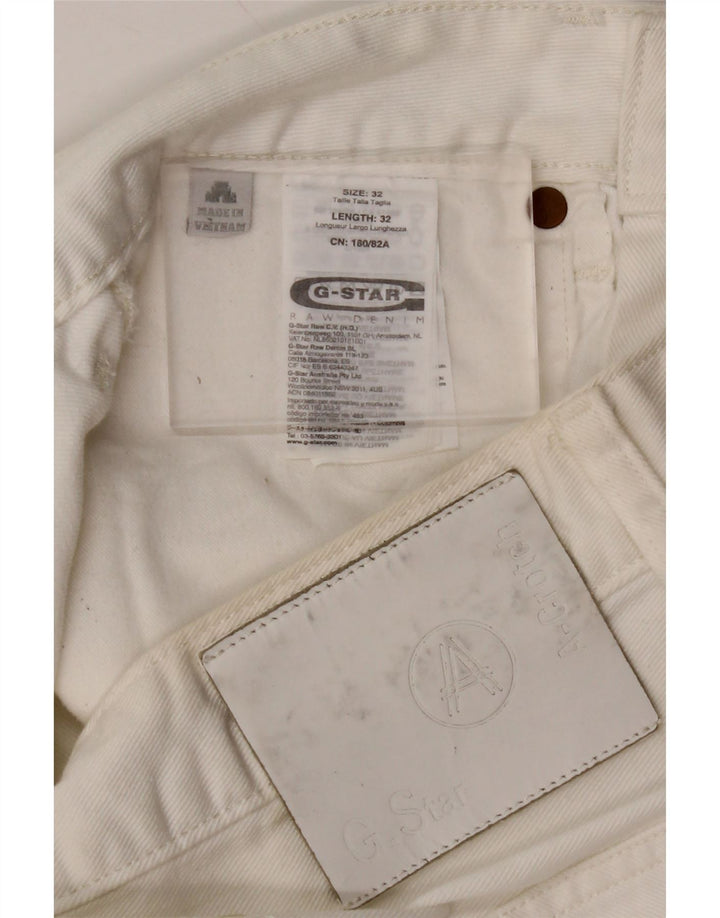 Blugi drepti pentru bărbați G-STAR W32 L32 bumbac alb