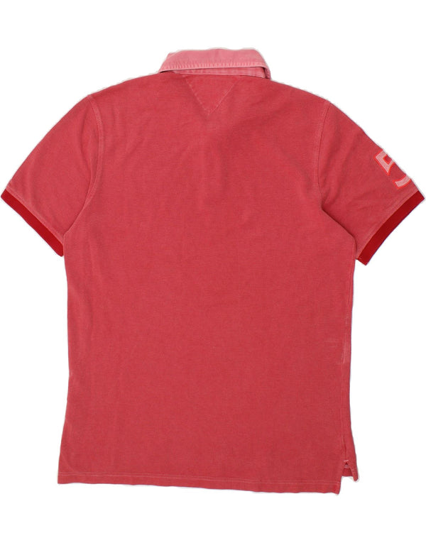 TOMMY HILFIGER Cămașă polo pentru bărbați, vopsit în îmbrăcăminte, slim fit, bumbac roșu 2XL