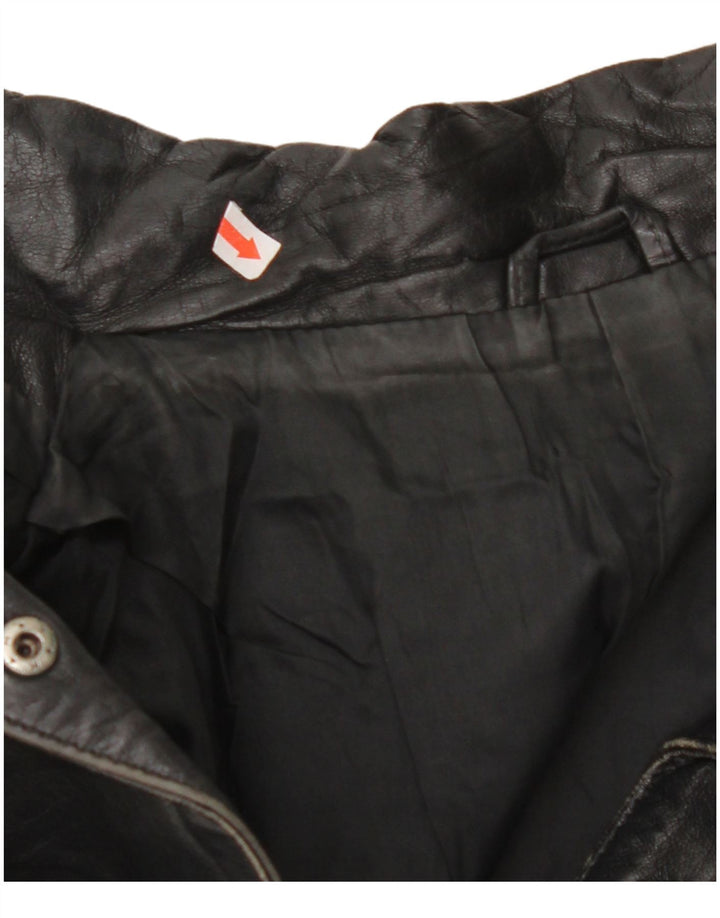 Jachetă de piele supradimensionată pentru femei VINTAGE EU 42, mare, neagră