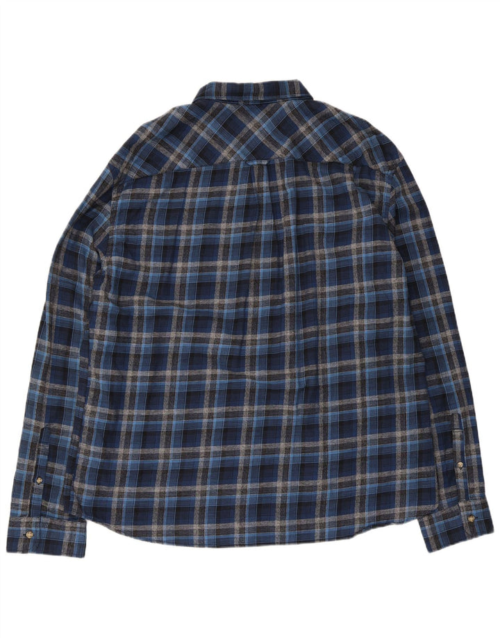 Cămașă de flanel pentru bărbați MARKS & SPENCER, 2XL, bumbac cu check albastru