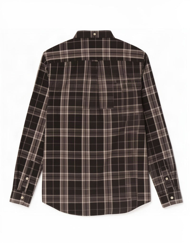 Cămașă pentru bărbați Lyle & Scott, bumbac cu carouri mici, negru