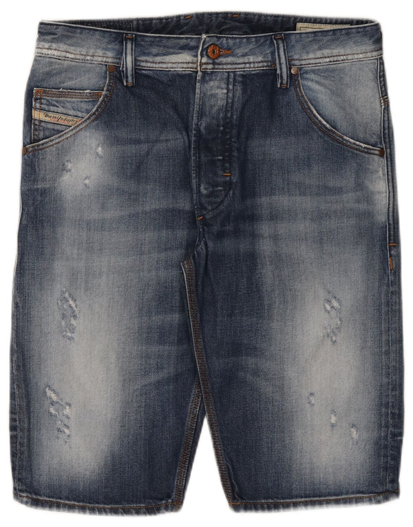 Pantaloni scurți din denim învechit pentru bărbați Diesel W29 Bumbac albastru mic