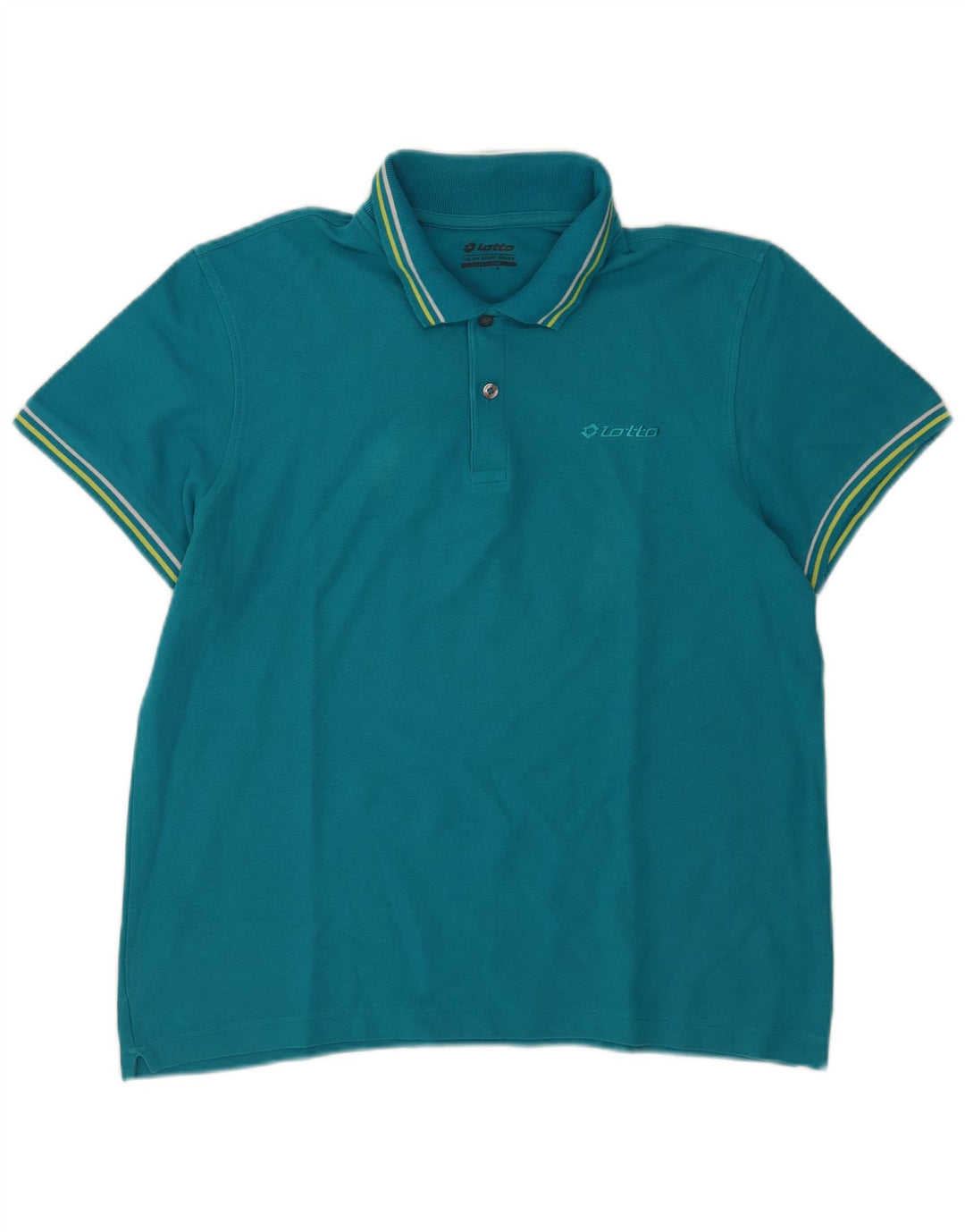 Tricou polo pentru bărbați Lotto, cu dungi mari, albastre