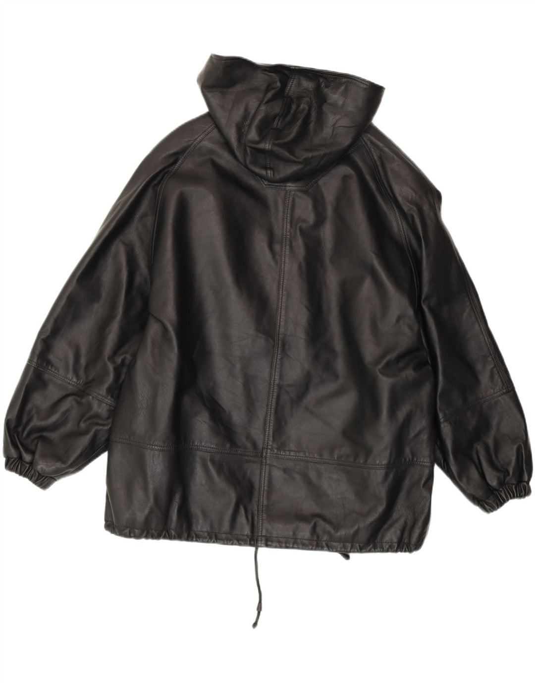 CONBIPEL Jachetă duffle oversized cu glugă pentru femei IT 42 Medium Black Leather