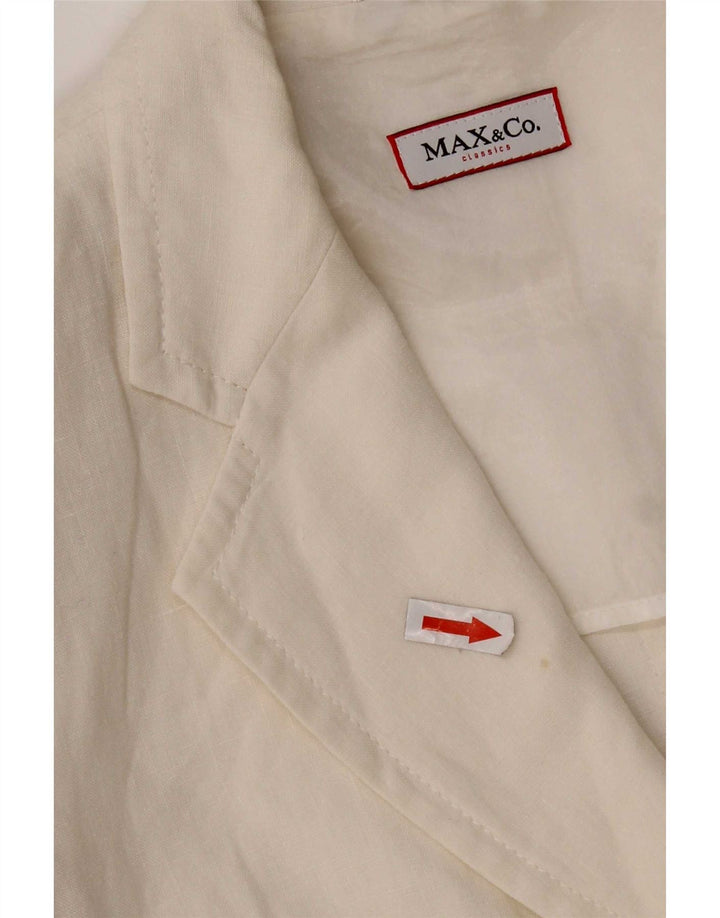 Blazer pentru femei Max & Co. Jachetă cu 3 nasturi UK 8 Mic, in alb
