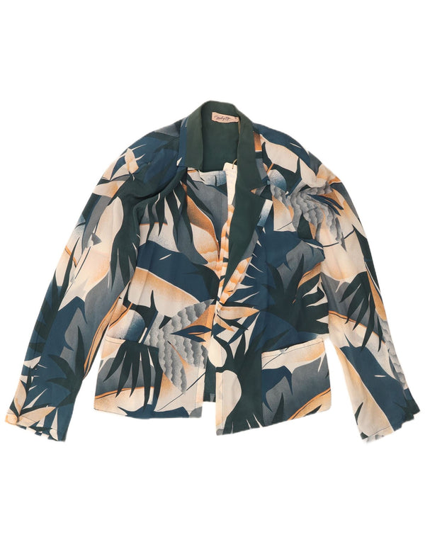 Cardigan Vintage pentru femei Top IT 46 Acetat Floral Verde Mare
