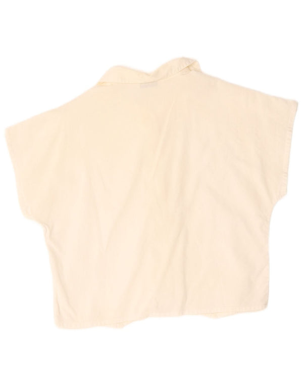 Bluză cămașă cu mânecă scurtă pentru femei Cacharel UK 14 Medium White