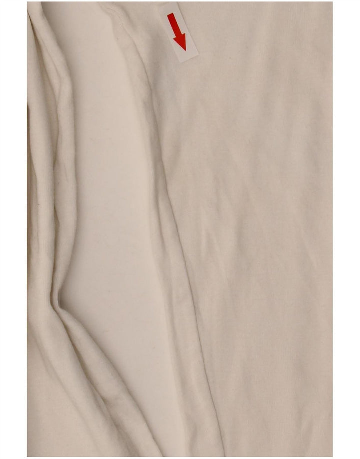 Benetton Top pentru femei cu mâneci 3/4 UK 14, mare, alb, bumbac