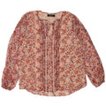 Bluză cu bluză transparentă pentru femei Ralph Lauren UK 16 Poliester floral, roșu, mare