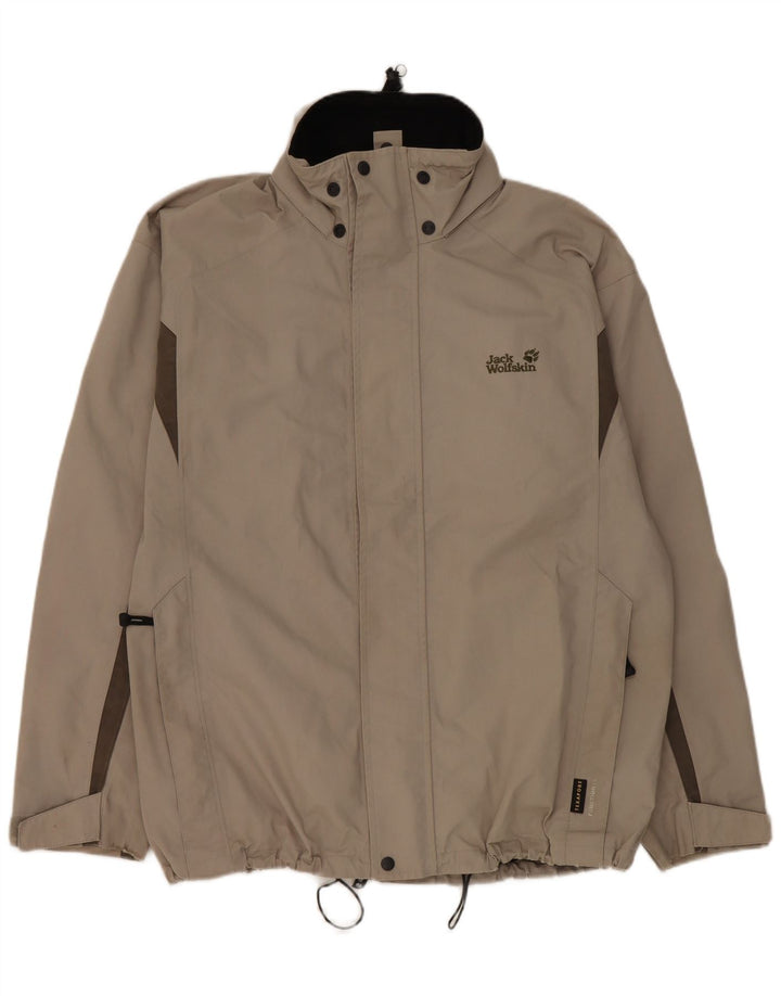 Jack Wolfskin Jachetă de ploaie pentru bărbați UK 40/42 mare, gri, poliester color bloc