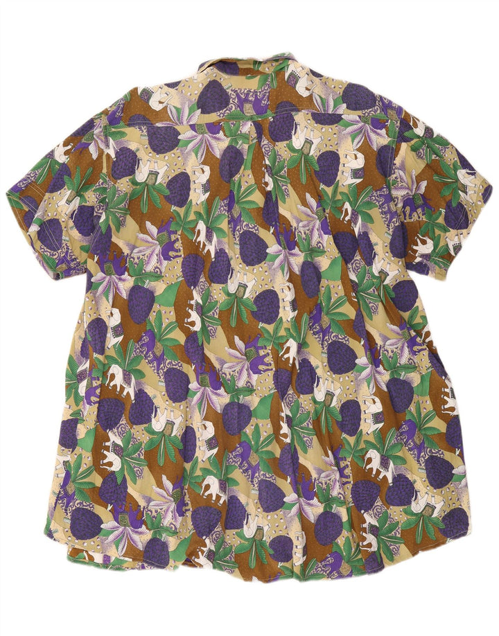 Bluză Cămașă Vintage Femei cu mânecă scurtă IT 46 Large Multicolor