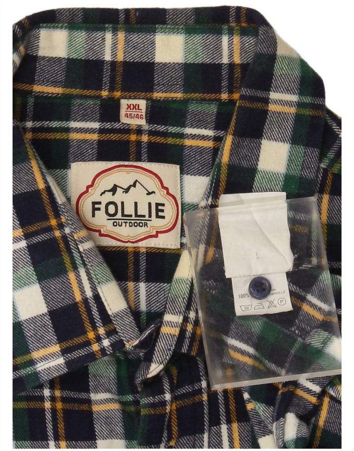 Cămașă de flanel pentru bărbați Follie Mărimea 45/46 2XL Bumbac cu carouri multicolore