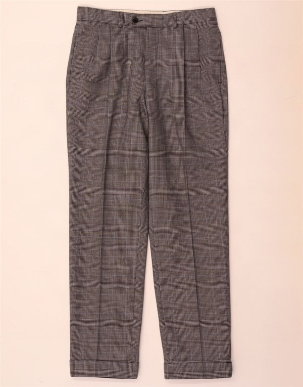 Marks & Spencer Pantaloni de costum pentru bărbați St. Michael Pegged W32 L31 Gri Check