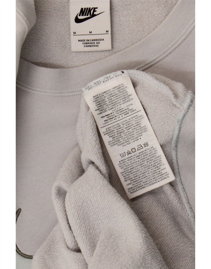 Hanorac grafic Nike pentru femei UK 14 Bumbac gri mediu