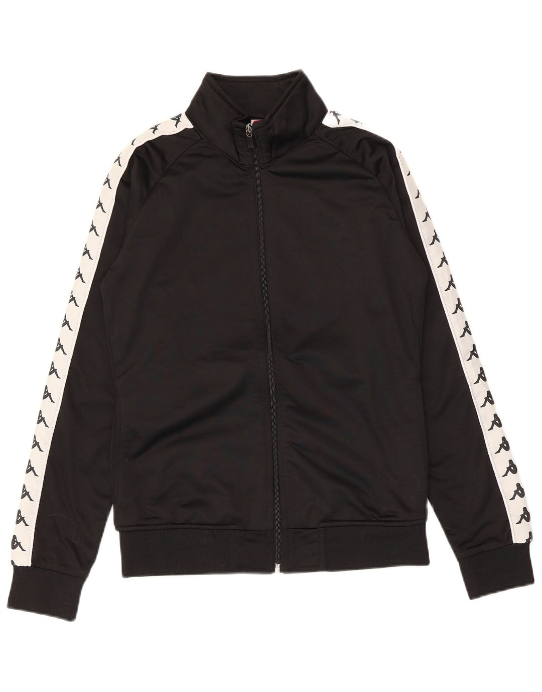 Jachetă de top pentru trening grafic Kappa pentru femei UK 16, mare, negru, color block
