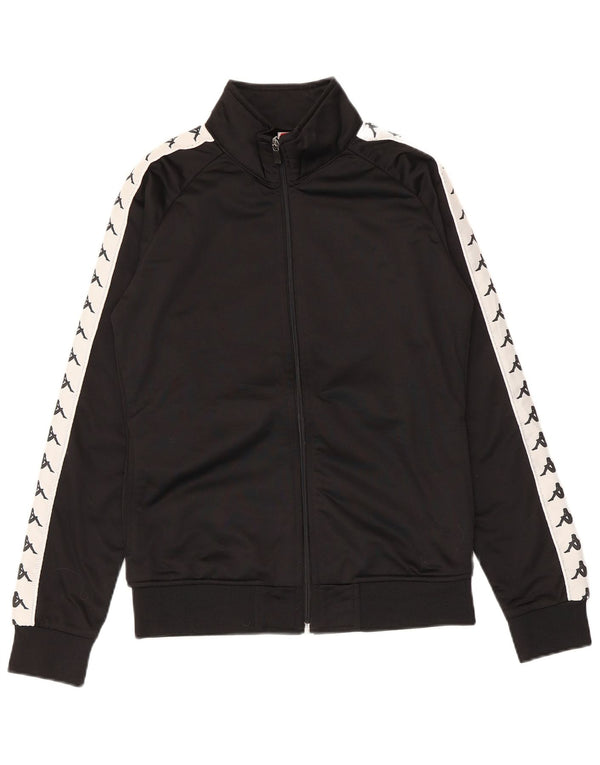 Jachetă de top pentru trening grafic Kappa pentru femei UK 16, mare, negru, color block