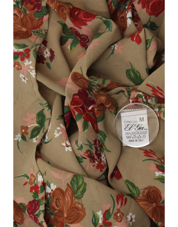 Fusta în formă de A pentru femei VINTAGE Medium W28 Bej Poliester Floral