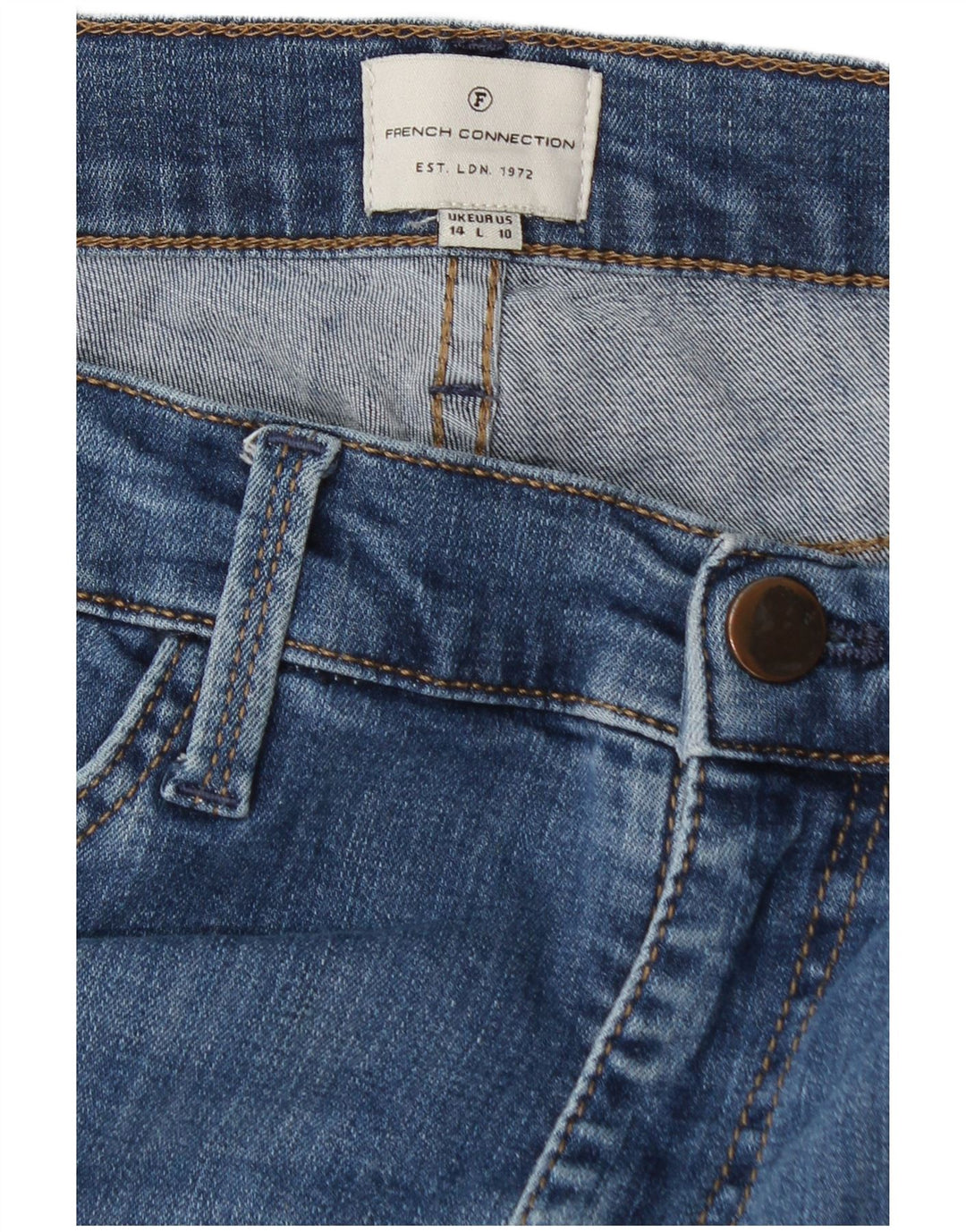 FRENCH CONNECTION Blugi skinny pentru femei UK 14 Large W30 L29 Blue Bumbac