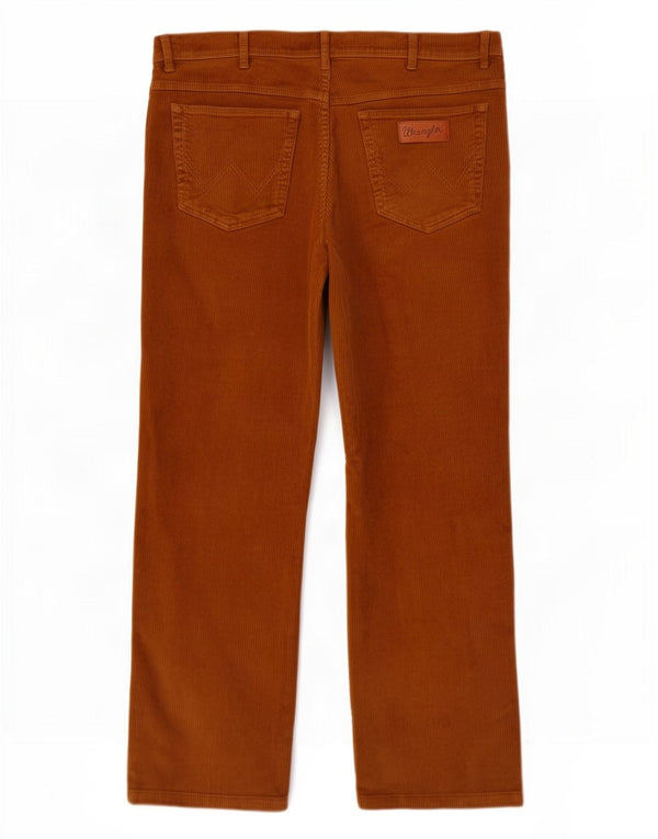 Wrangler Mens Texas Straight Corduroy Trousers W36 L32 Brown Cotton