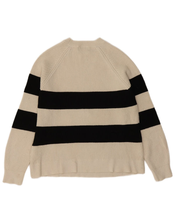 Pulover pentru femei Marks & Spencer cu decolteu triplu UK 18 XL cu dungi albe