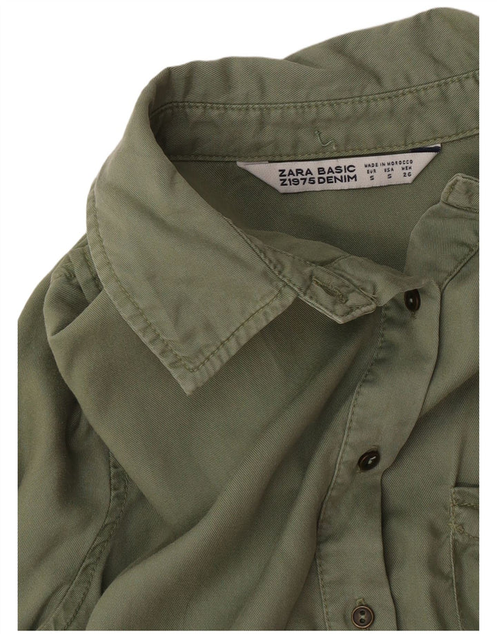 Cămașă militară Zara pentru femei UK 10 Small Green