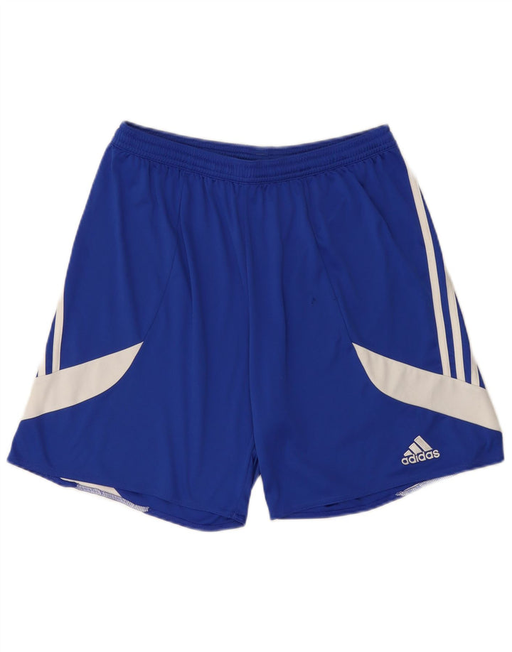 Pantaloni scurți sport pentru bărbați Adidas Climalite, mari, albastru, poliester color bloc