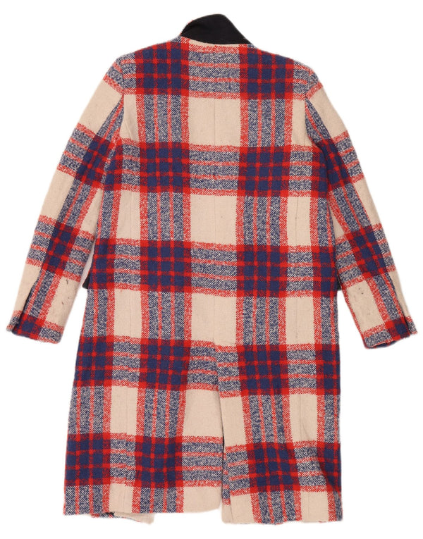 Pardesiu deschis pentru femei Zara UK 10 mic multicolor în carouri acrilic