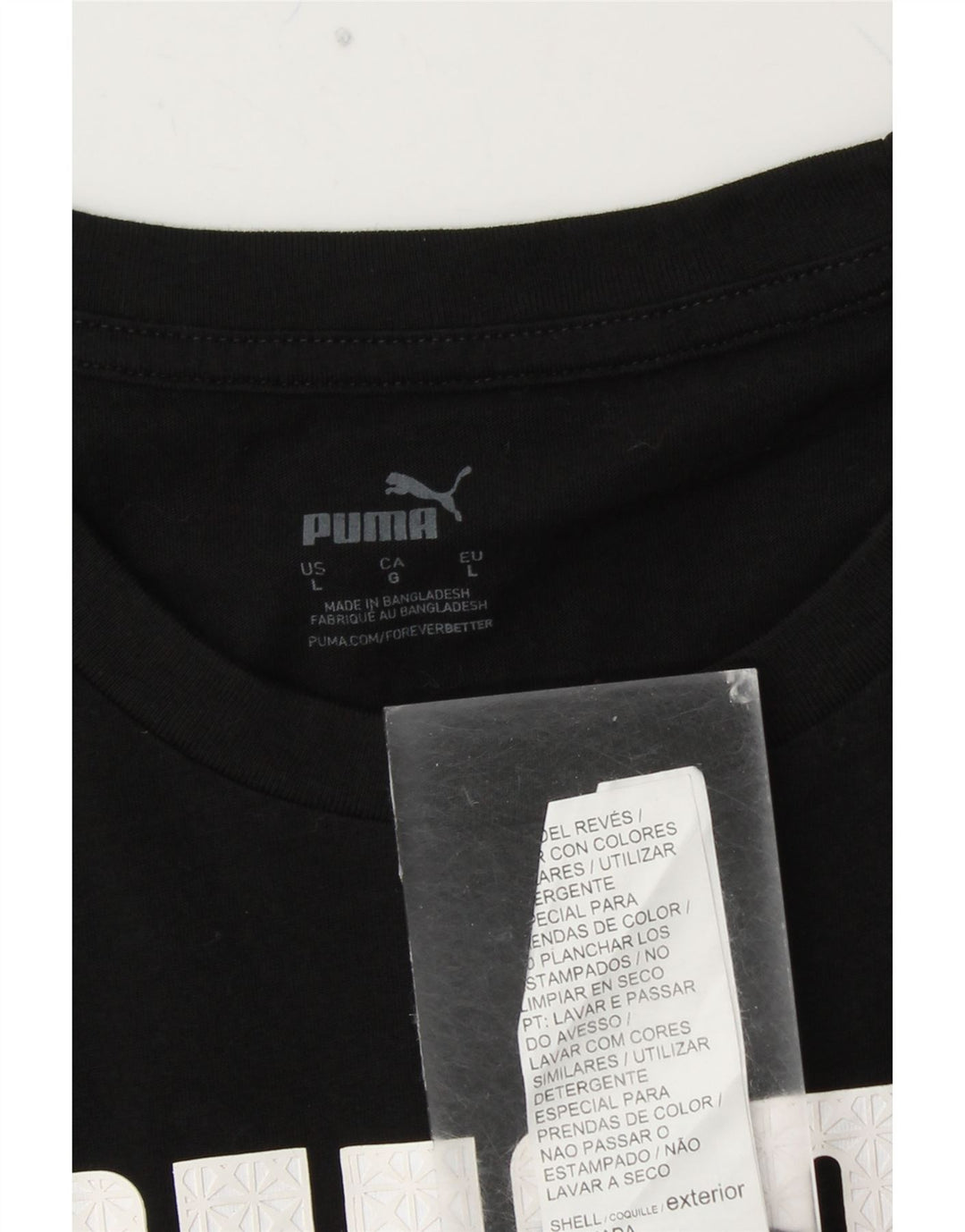 Tricou grafic PUMA pentru bărbați Top mare din bumbac negru