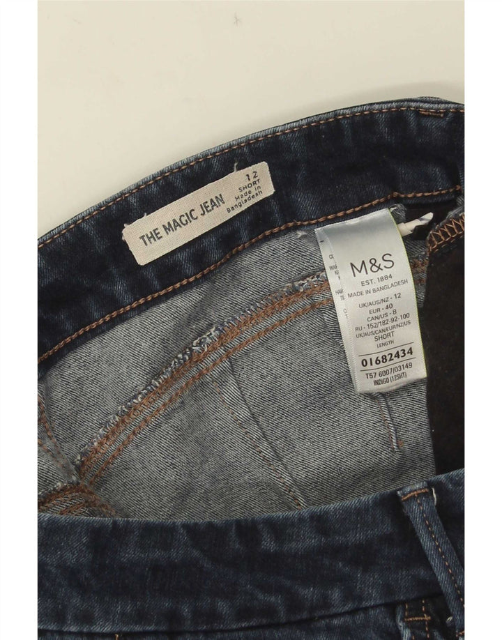 Marks & Spencer Blugi evazați pentru femei UK 12 Medium W28 L27 Bleumarin Bumbac