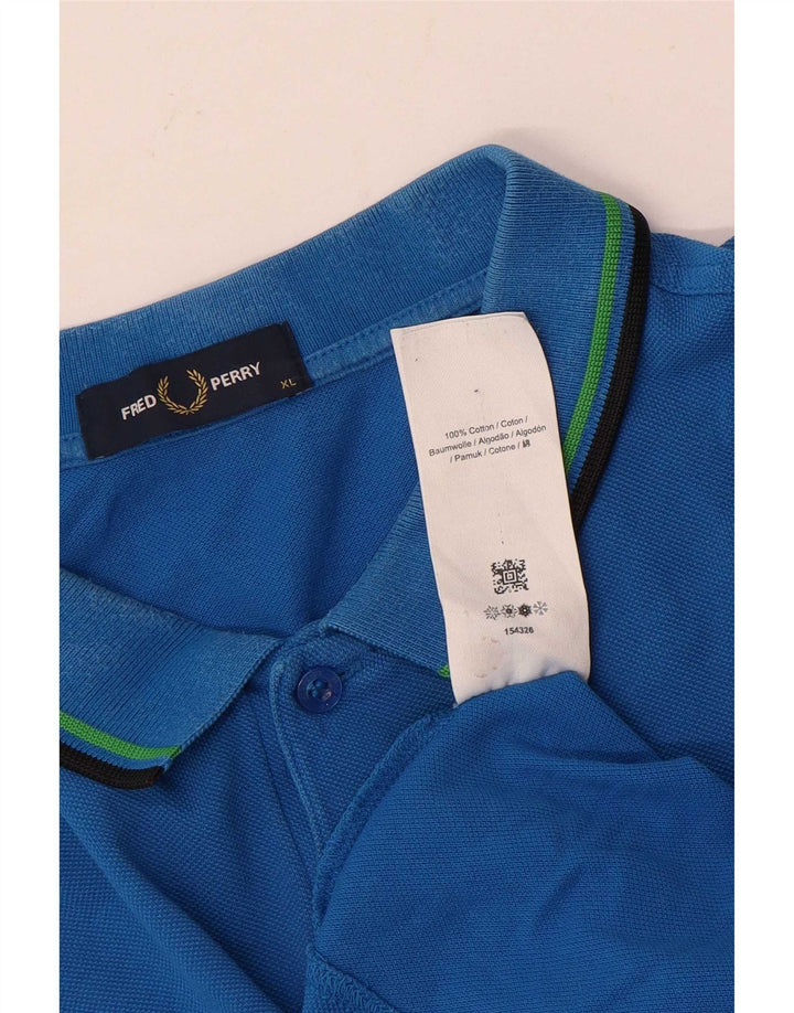 Cămașă polo Fred Perry pentru bărbați XL, bumbac cu dungi albastre